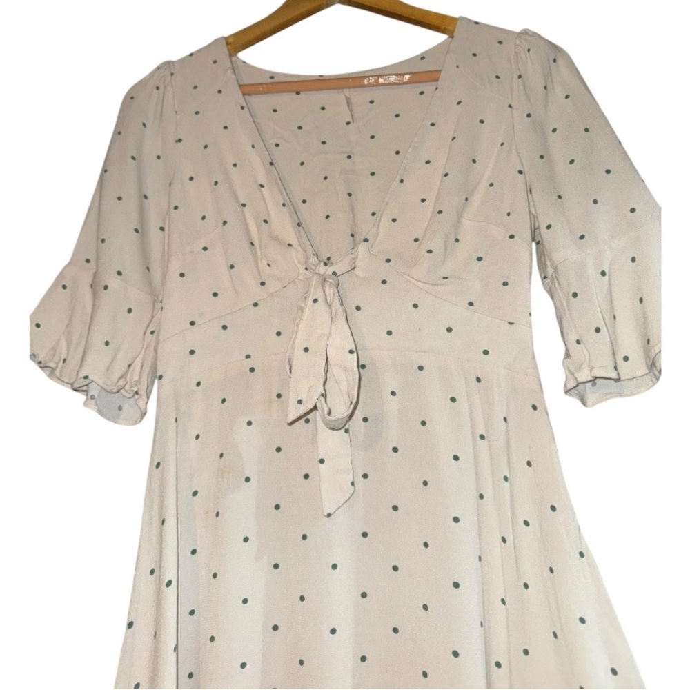 Free People All Yours Polka Dot Mini Dress Women's 2 Babydoll Bell Half Sleeve